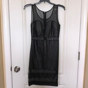Leather/Mesh Black Dress